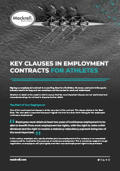 Key clauses in employment contracts for athletes