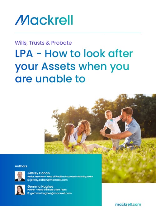 LPA - How to look after your Assets when you are unable to