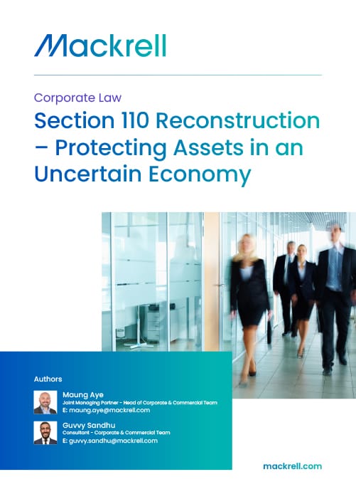 Section 110 Reconstruction – Protecting Assets in an Uncertain Economy